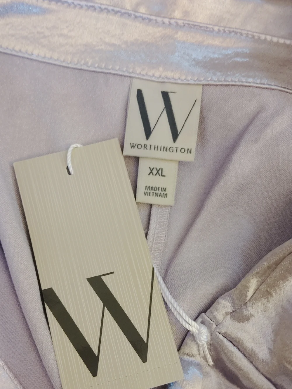 Worthington Long Sleeve Satin Blouse